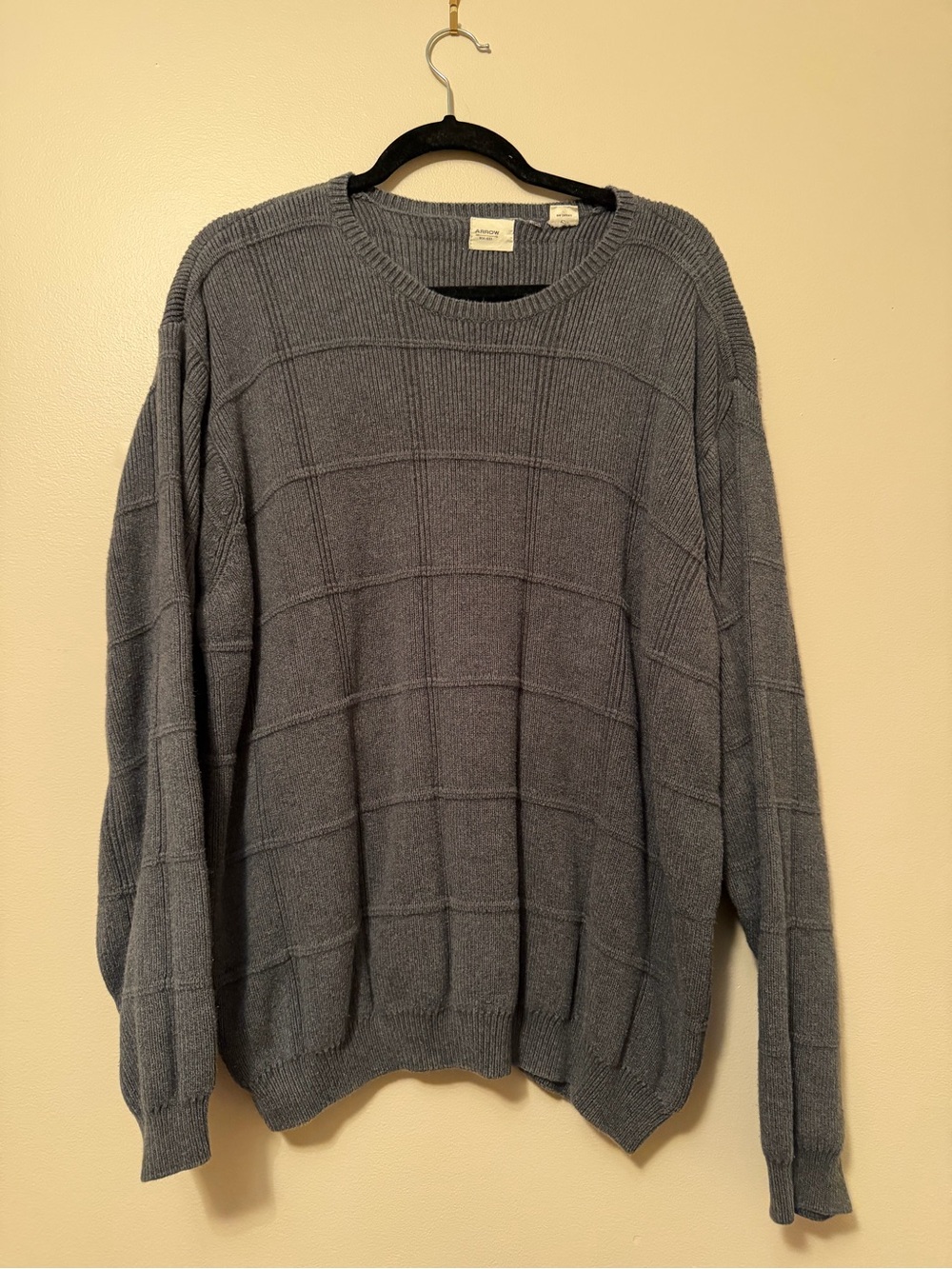 Vintage Men's Arrow Knit Gray Crewneck Sweater